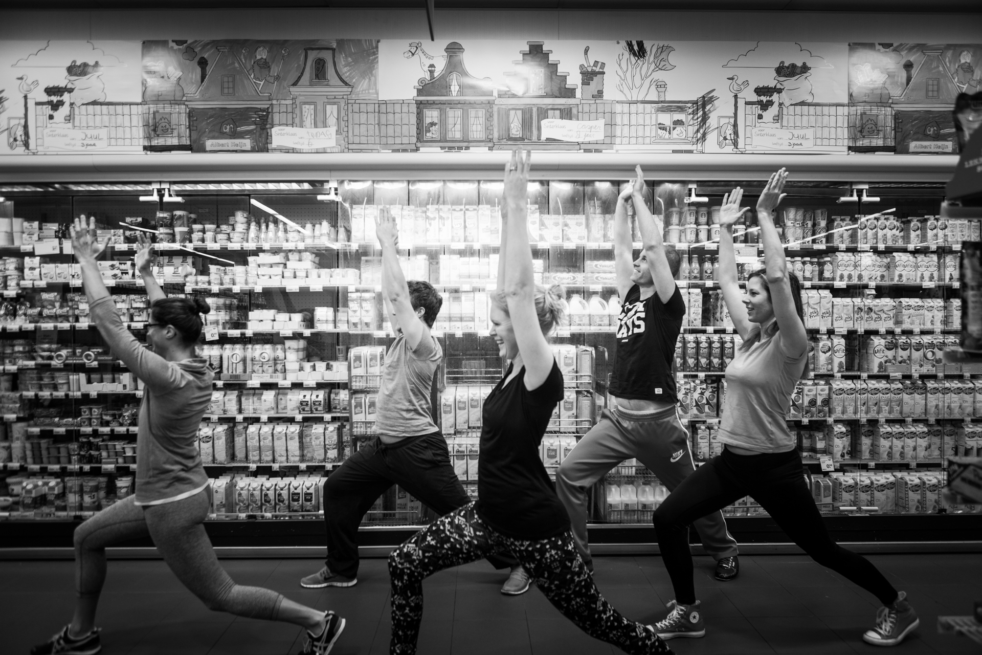 yoga in de supermarkt